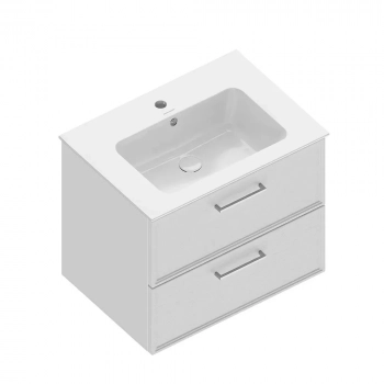 Тумба PIANO Classic подвесная 65 см, 2 ящика, ясень белый матовый