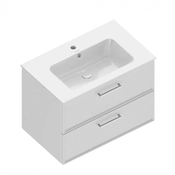 Тумба PIANO Classic подвесная 75 см, 2 ящика, ясень белый матовый