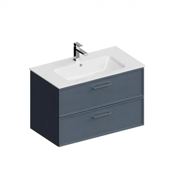 Тумба PIANO Classic подвесная 85 см, 2 ящика, ясень синий матовый