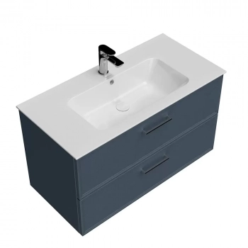 Тумба PIANO Classic подвесная 95 см, 2 ящика, ясень синий матовый