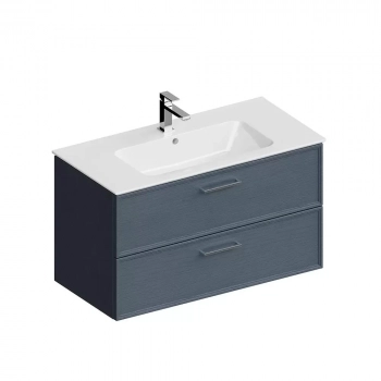 Тумба PIANO Classic подвесная 95 см, 2 ящика, ясень синий матовый