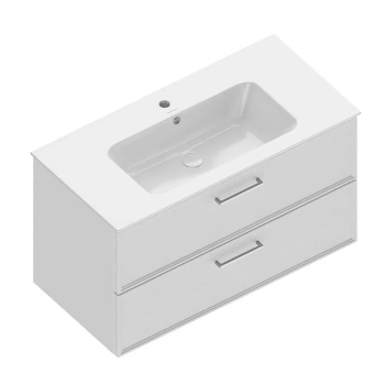 Тумба PIANO Classic подвесная 95 см, 2 ящика, ясень белый матовый