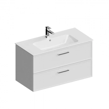 Тумба PIANO Classic подвесная 95 см, 2 ящика, ясень белый матовый