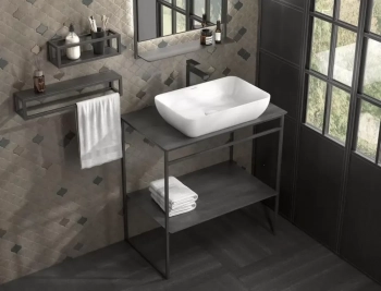 Раковина PLAZA накладная 55, белая глянцевая