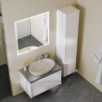 Раковина PLAZA накладная 60, песочная матовая