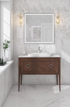 Раковина PLAZA встраиваемая сверху 55, белая глянцевая