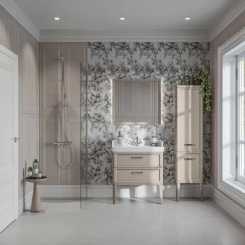 Пенал POMPEI напольный\подвесной 150, камео бежевый глянцевый