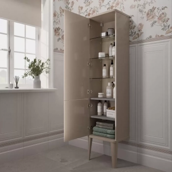 Пенал POMPEI напольный\подвесной 150, камео бежевый глянцевый