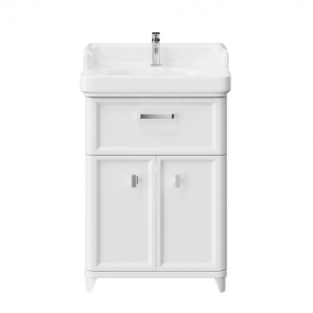 Тумба POMPEI напольная с ящиком и дверцами 60, белая глянцевая