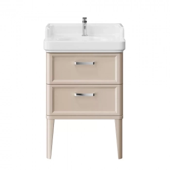 Тумба POMPEI напольная с 2 ящиками 60, камео бежевый глянцевый