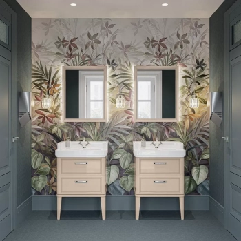 Тумба POMPEI напольная с 2 ящиками 60, камео бежевый глянцевый