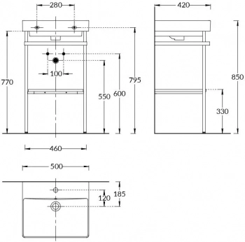 Структура металлическая PRO напольная 50, черная матовая
