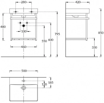 Структура металлическая PRO подвесная 50, черная матовая