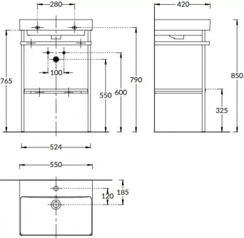 Металлическая структура PRO 55 напольная, черная матовая