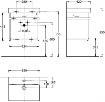 Металлическая структура PRO 55 подвесная, черная матовая
