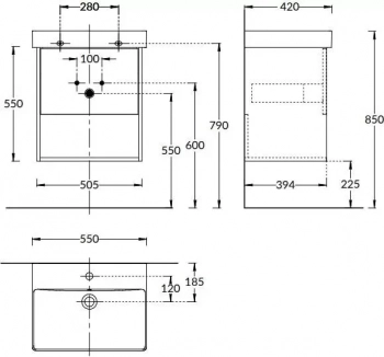 Тумба PRO подвесная 1 ящик 55, швейцарский вяз