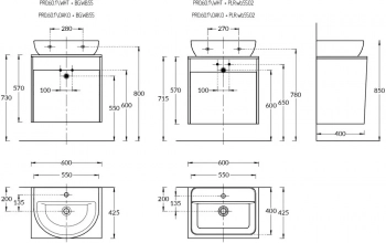 Тумба PRO подвесная 1 ящик 60, дуб Орегон