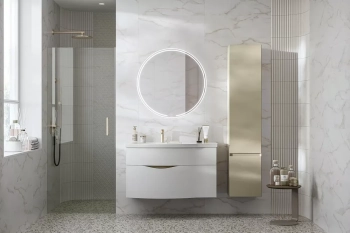 Раковина RIVA мебельная левая с крепежом 100, белая глянцевая