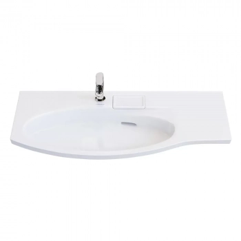 Раковина RIVA мебельная левая с крепежом 100, белая глянцевая