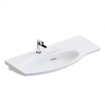 Раковина RIVA мебельная левая с крепежом 100, белая глянцевая