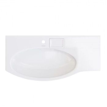 Раковина RIVA мебельная левая с крепежом 100, белая глянцевая