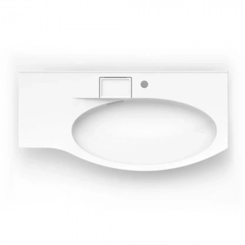 Раковина RIVA мебельная правая с крепежом 100, белая глянцевая