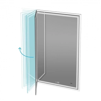 Зеркало TECNO M 65 с поворотной дверцей, подсветкой и функцией антизапотевание, белое