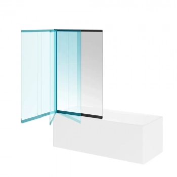 Шторка на ванну VETRO, раздвижная/распашная, 100х150, матовый черный