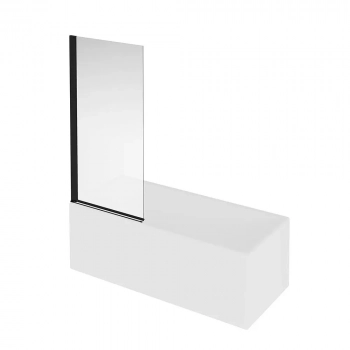 Шторка на ванну VETRO, распашная 80х150, матовый черный