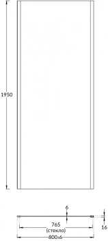 Душевая боковая панель VETRO, 80х195, матовый черный