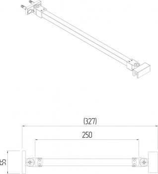 Фиксатор для стеклянной шторки VETRO, 25 см, матовый черный